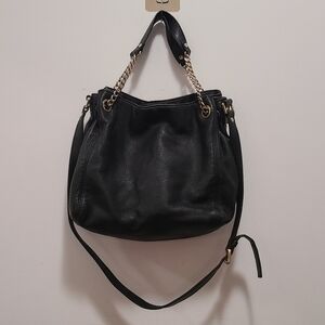Micheal Kors Elegant Black Leather Shoulder Bag
